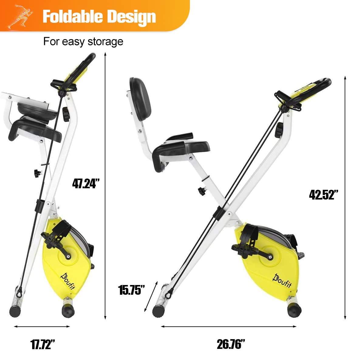 Folding Exercise Bike for Adults, Doufit Foldable Upright Stationary Bicycle - JOY2ESpree