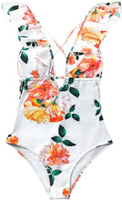 
                        
                          Cargar imagen en el visor de la galería, CUPSHE Women's One Piece Swimsuit Ruffle Deep V Neck Strappy Swimwear Bathing Suits
                        
                      