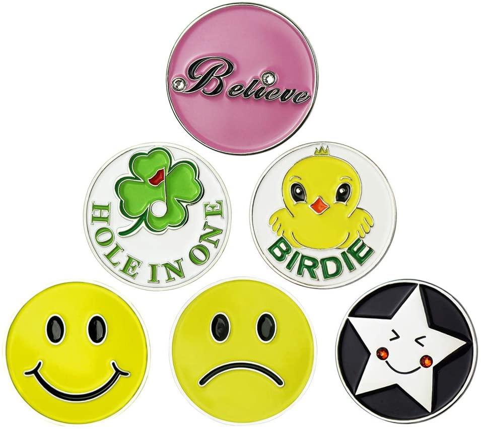 GOLTERS Golf Ball Markers Golf Markers Golf Gifts Clips Pack of 6 - JOY2ESpree