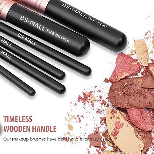 BS-MALL Makeup Brushes Premium Synthetic Foundation Powder Concealers Eye Shadows Makeup 14 Pcs Brush Set, Rose Golden, 1 Count