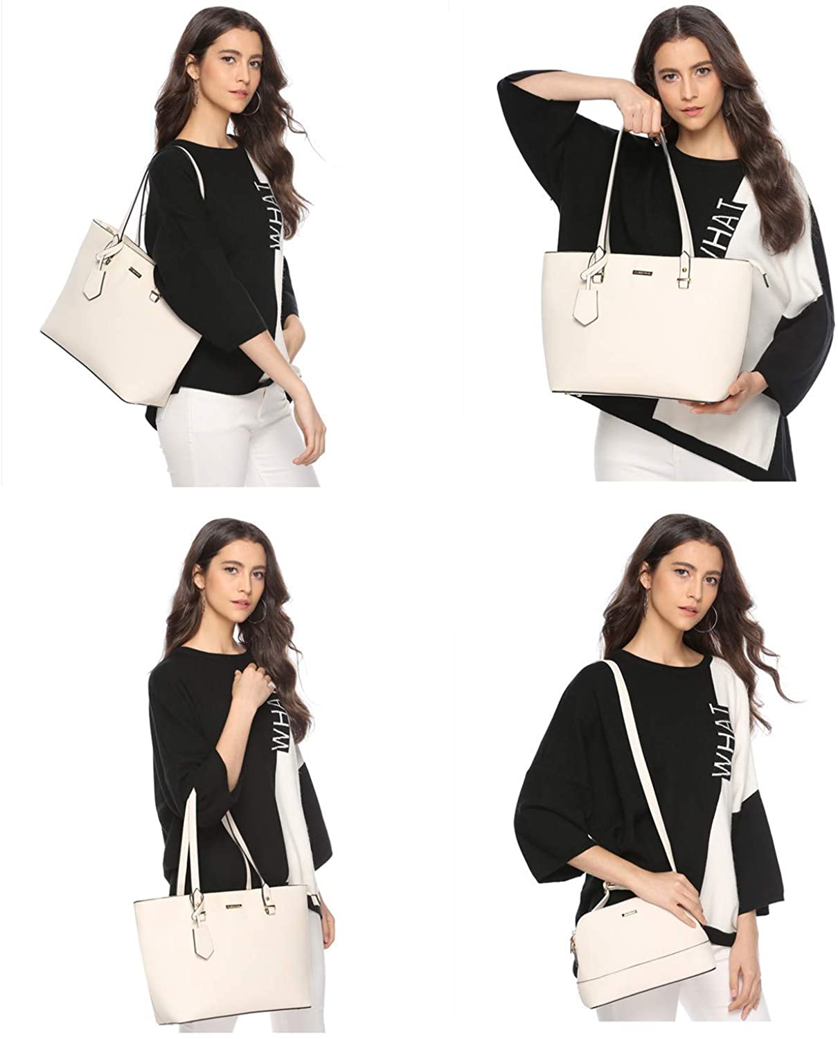 Women Fashion Handbags Wallet Tote Bag Shoulder Bag Top Handle Satchel Purse Set 4pcs