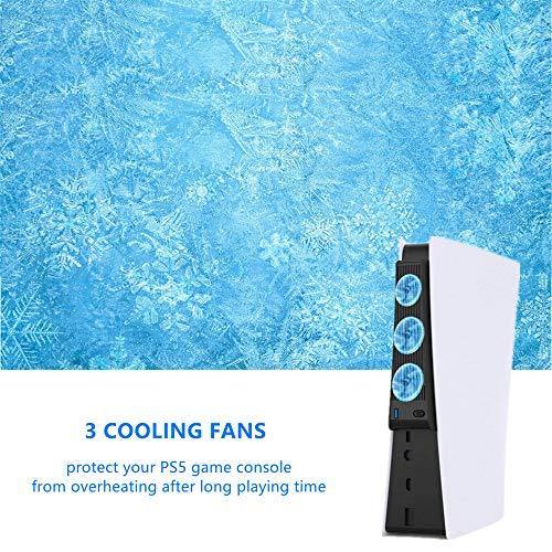 PS5 Cooling Fan, FANPL Cooling Station for Sony Playstation 5 Digital Edition & Ultra HD Console with 3 Cooling Fans and USB Port - JOY2ESpree