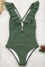 
                        
                          Cargar imagen en el visor de la galería, CUPSHE Women's One Piece Swimsuit Ruffle Deep V Neck Strappy Swimwear Bathing Suits
                        
                      