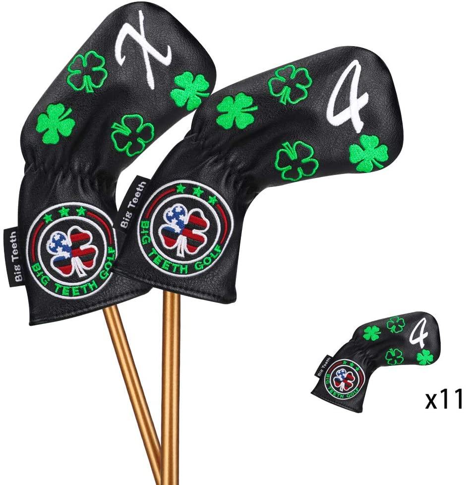 Golf Iron Head Covers 11Pcs Golf Club Protector Lucky Clover for Titleist Callaway Taylormade - JOY2ESpree