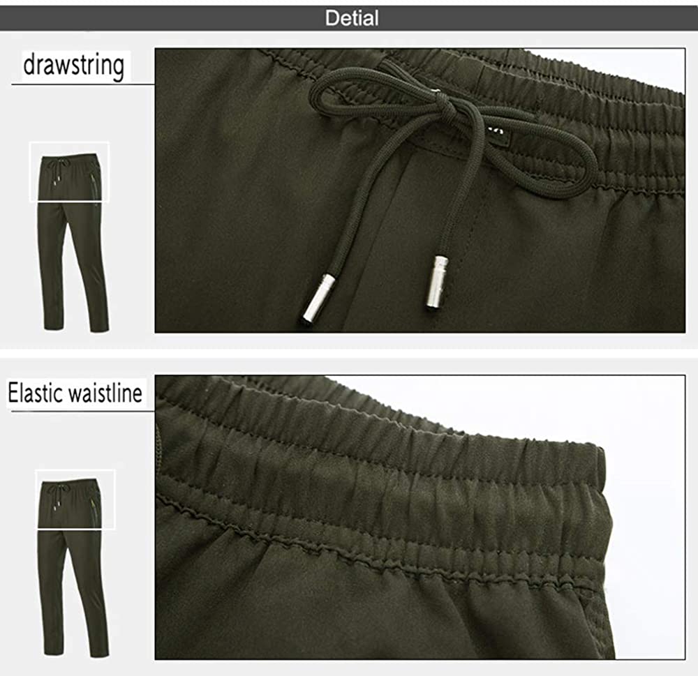 Rdruko Men's Jogger Casual Pants Lightweight Breathable Quick Dry Hiking Running Outdoor Sports Pants