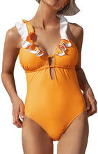 
                        
                          Cargar imagen en el visor de la galería, CUPSHE Women's One Piece Swimsuit Ruffle Deep V Neck Strappy Swimwear Bathing Suits
                        
                      