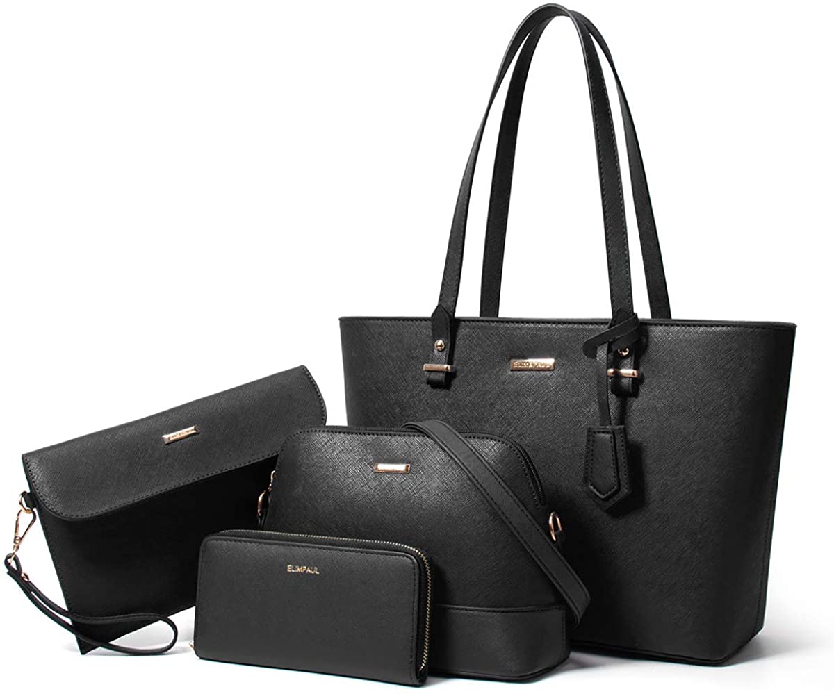 Women Fashion Handbags Wallet Tote Bag Shoulder Bag Top Handle Satchel Purse Set 4pcs