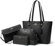 
                        
                          Load image into Gallery viewer, Women Fashion Handbags Wallet Tote Bag Shoulder Bag Top Handle Satchel Purse Set 4pcs
                        
                      