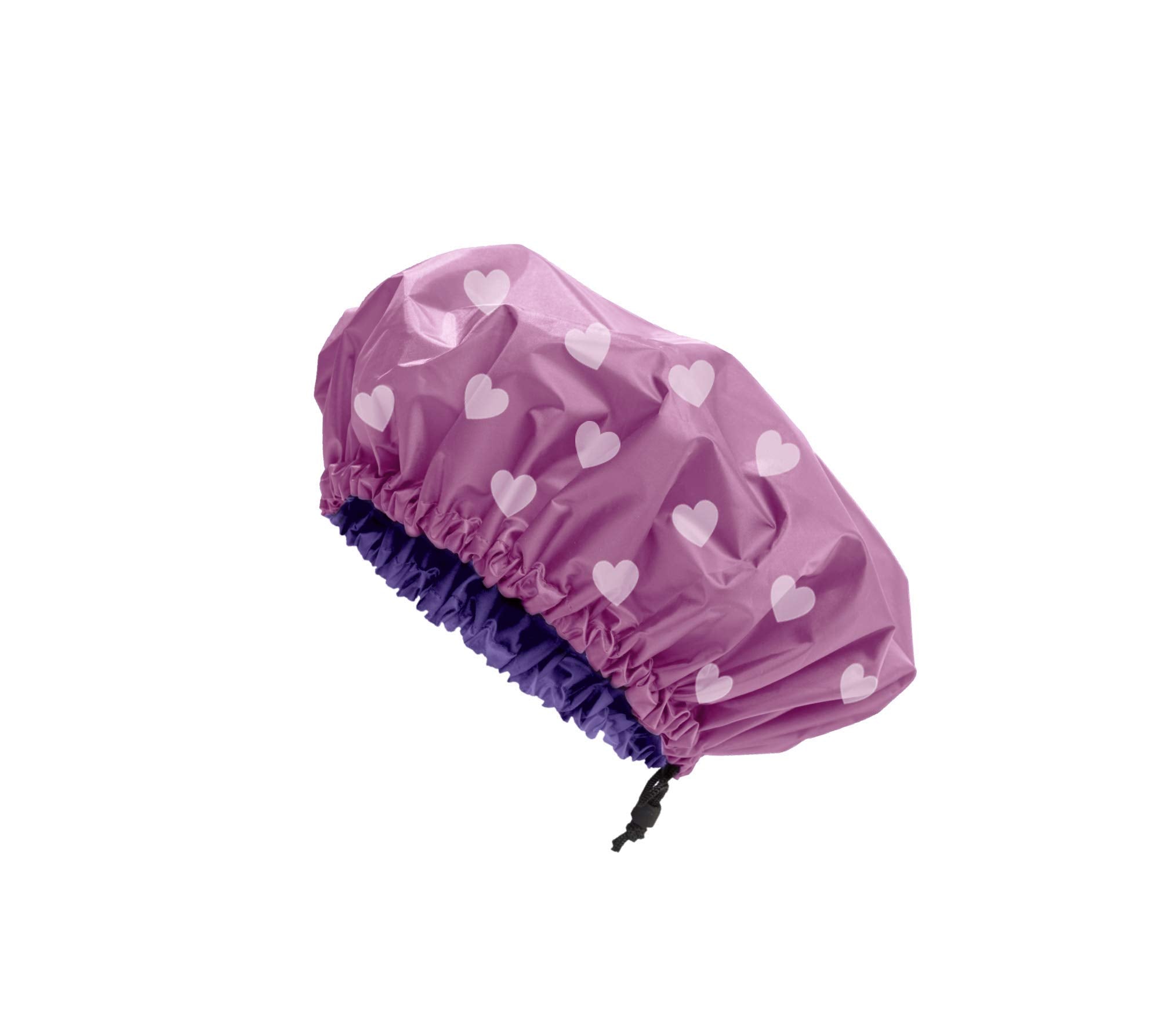 Large Satin Lined Shower Cap- Adjustable, Waterproof, Satin Interior for Hair Protection