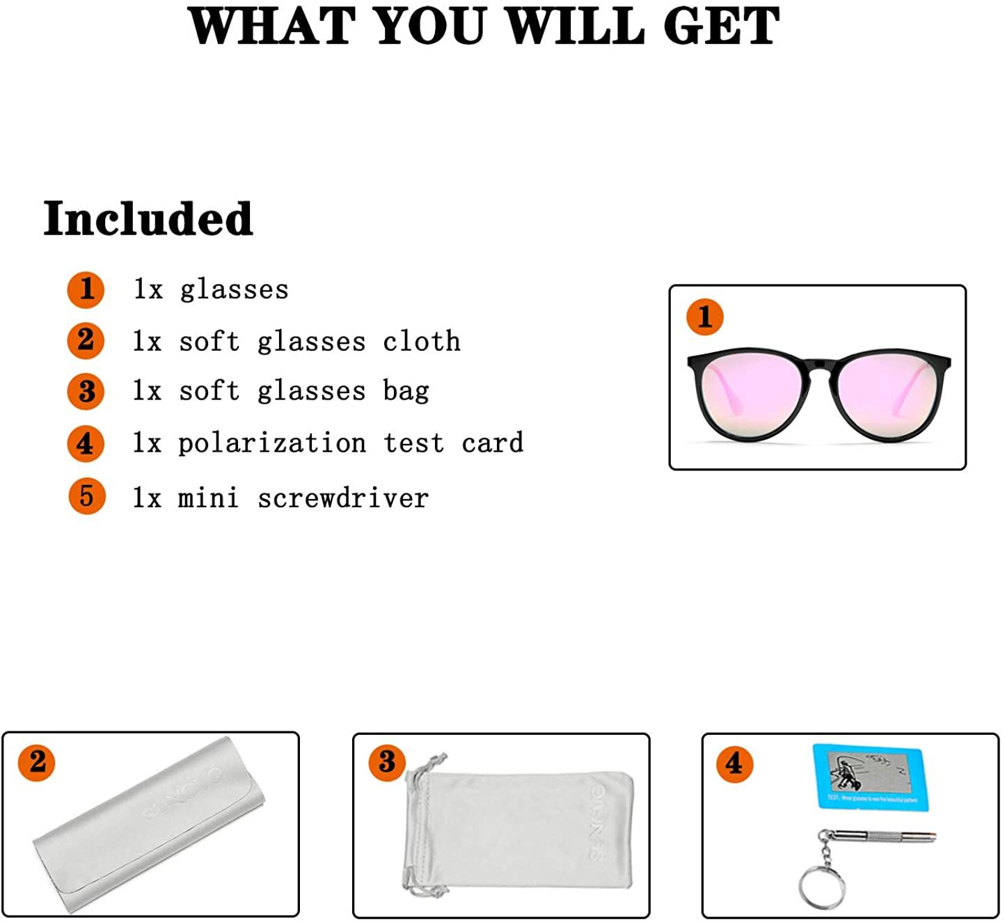 SUNGVG Polarized Sunglasses for Women Classic Round Retro Sun Glasses - JOY2ESpree