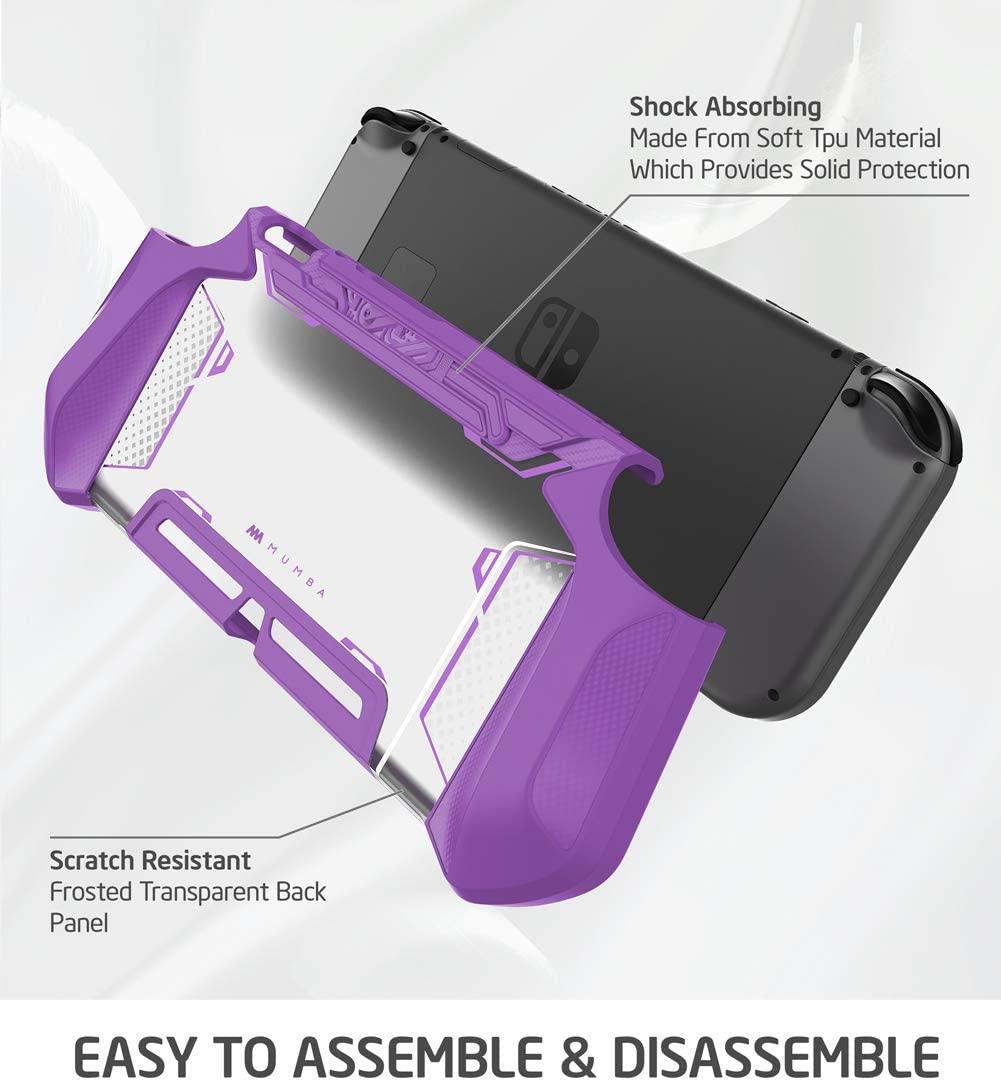 Mumba Dockable Case Compatible for Nintendo Switch, [Blade Series] TPU Grip Protective Cover Case with Ergonomic Design and Comfort Grip (Clear) - JOY2ESpree