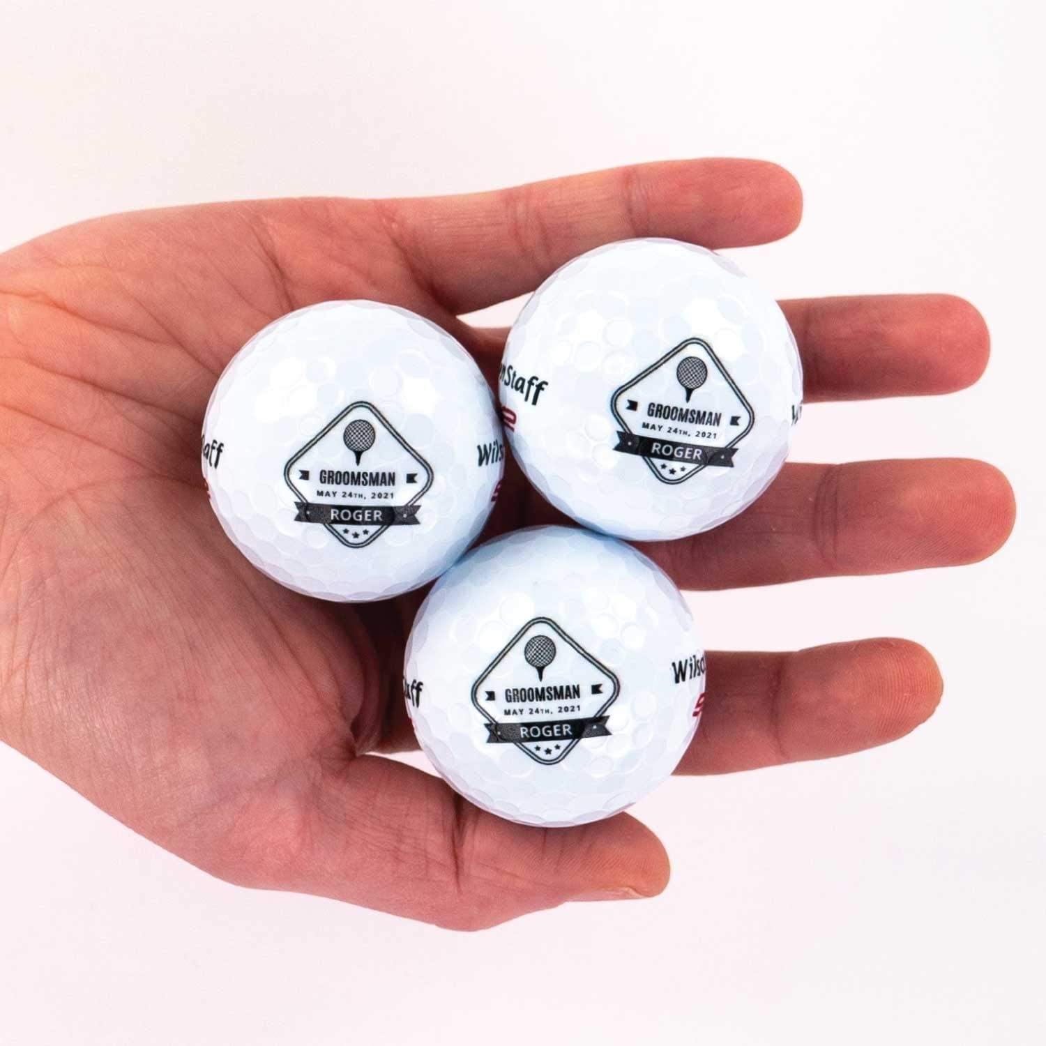 Buffalo BottleCraft Personalized Groomsman Golf Balls, Sleeve of 3, Wilson, Custom Designs for Groomsmen, Best Man, Ushers, Officiants - JOY2ESpree