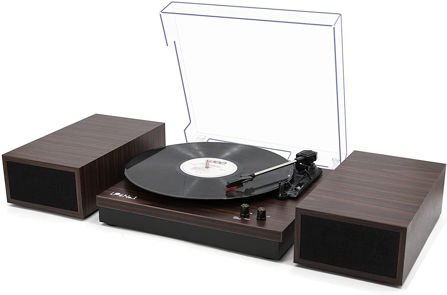 LP&No.1 Retro Bluetooth Record Player with Stereo External Speakers - JOY2ESpree