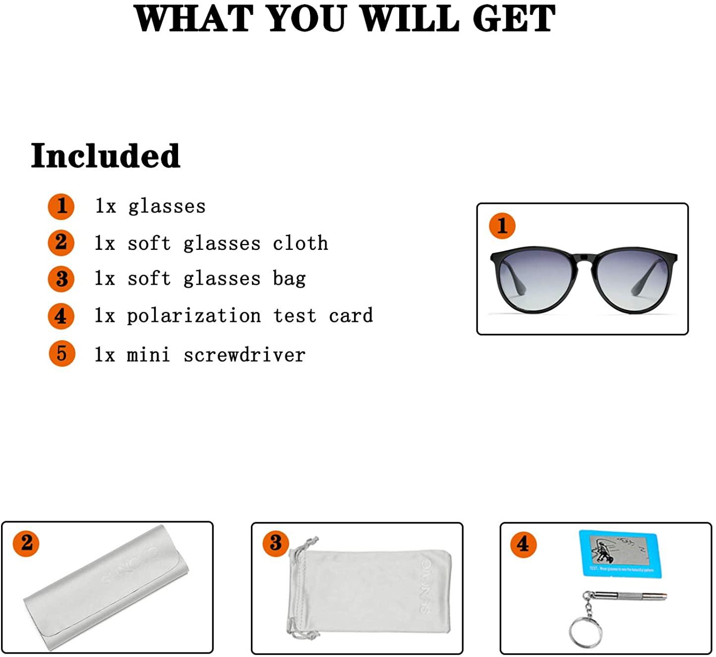 SUNGVG Polarized Sunglasses for Women Classic Round Retro Sun Glasses - JOY2ESpree