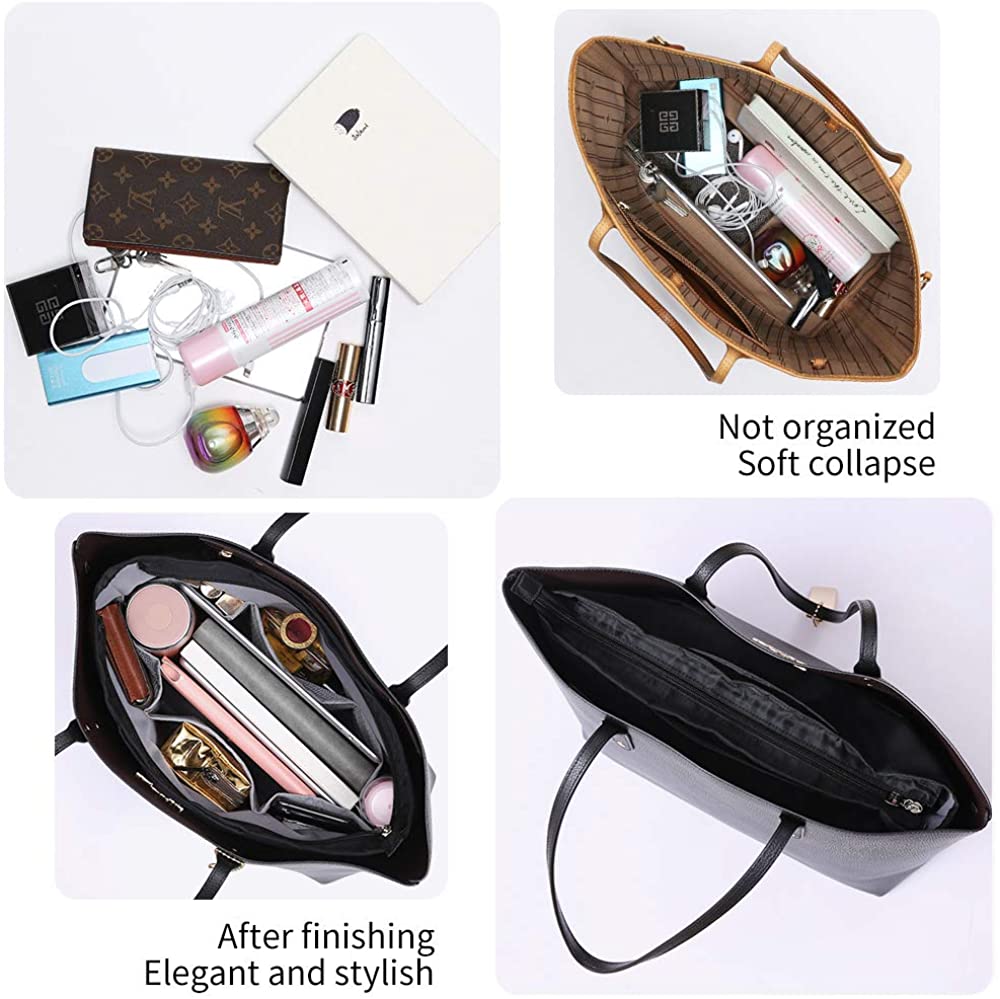 iN. Purse Organizer Insert with zipper Nylon fabric for women Handbags & Totebag