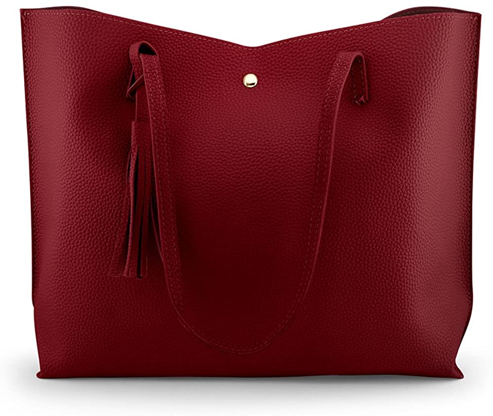 Oct17 Women Large Tote Bag - Tassels Faux Leather Shoulder Handbags, Fashion Ladies Purses Satchel Messenger Bags