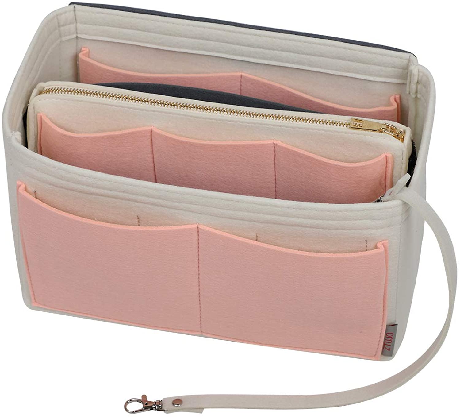 Purse Organizer Insert, Felt Bag organizer with zipper, Handbag & Tote Shaper, For Speedy Neverfull Tote, 5 Sizes