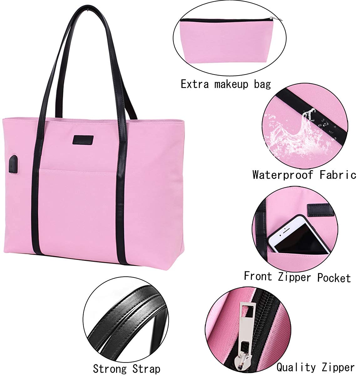 Laptop Tote Purse Large, Business Women Work Bag Teacher Tote Bag Many Pockets