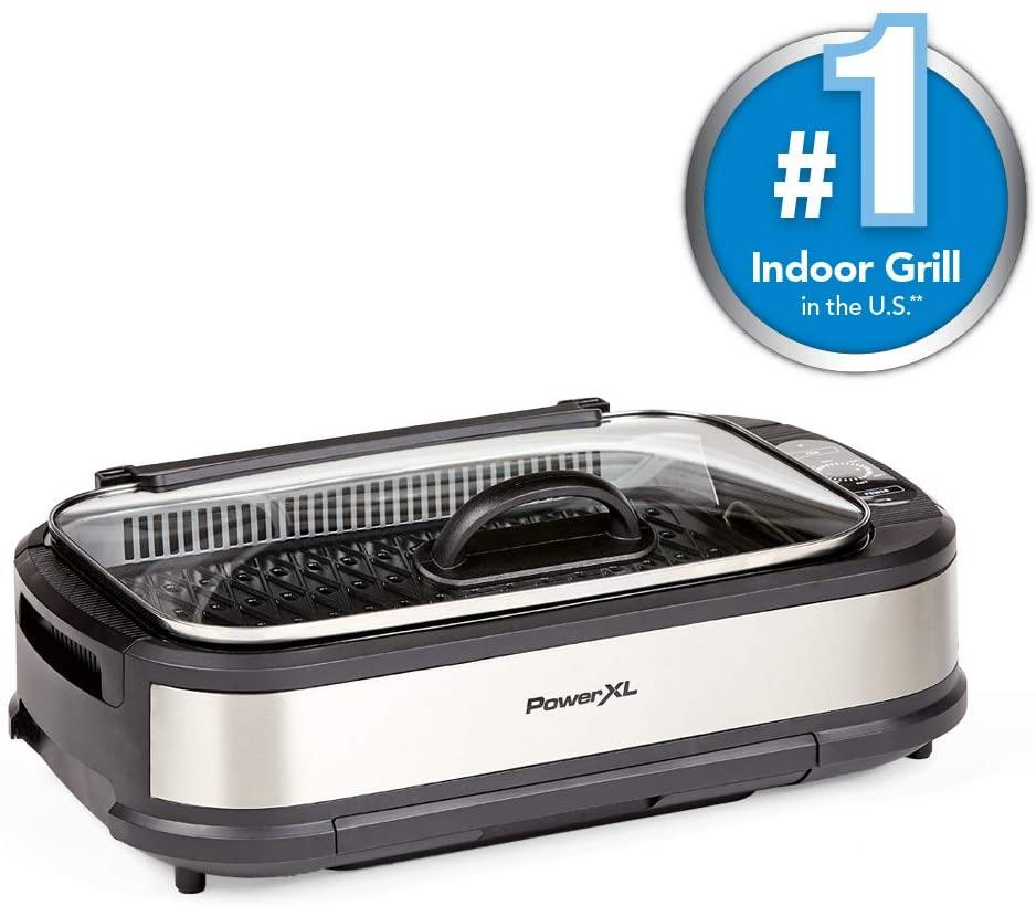 PowerXL Smokeless Grill with Tempered Glass Lid with Interchanable Griddle Plate - JOY2ESpree