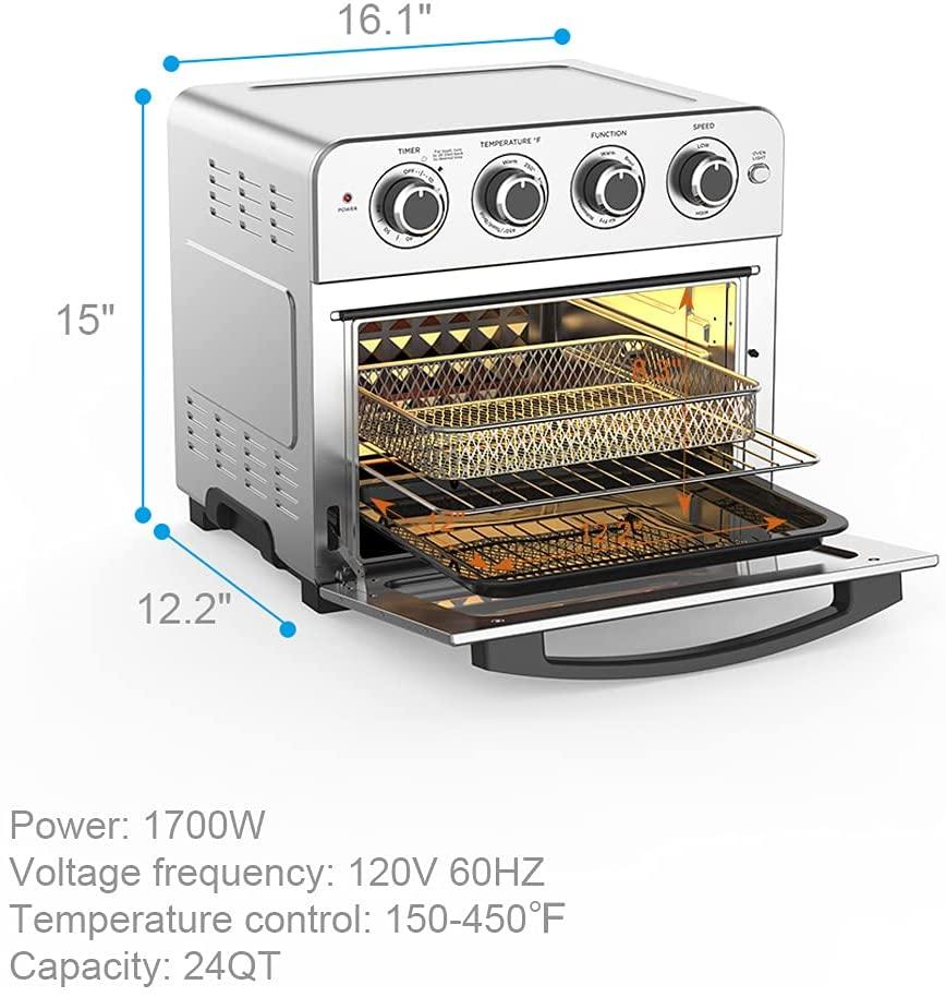 Air Fryer Toaster Oven Combo 8-in-1 Countertop Rotisserie & Dehydrator - JOY2ESpree