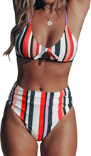 
                        
                          將圖片載入圖庫檢視器 CUPSHE Women's Stripe Bikini Bowknot Shirred Swimsuit
                        
                      