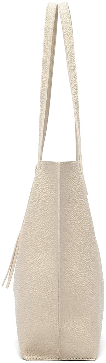 Women's Soft Faux Leather Tote Shoulder Bag from Dreubea, Big Capacity Tassel Handbag
