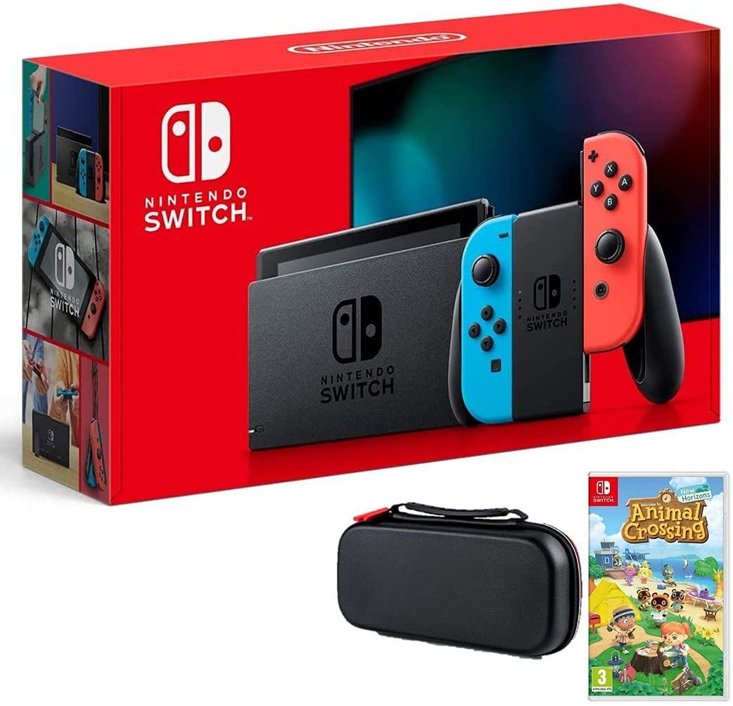 Nintendo Switch Bundle w/Game & Case: Nintendo Switch Animal Crossing New Horizons Edition 32GB Console - JOY2ESpree