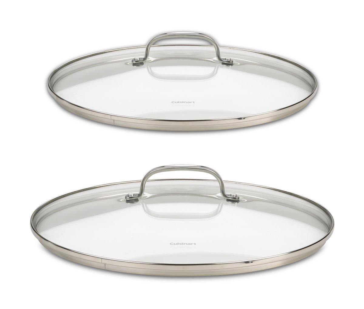 Cuisinart 71-2228CG Chef's Classic Stainless 2-Piece Glass Lid Set,9" & 11" Glass covers - JOY2ESpree