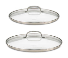 
                        
                          Muat gambar ke penampil Galeri, Cuisinart 71-2228CG Chef's Classic Stainless 2-Piece Glass Lid Set,9" &amp; 11" Glass covers - JOY2ESpree
                        
                      