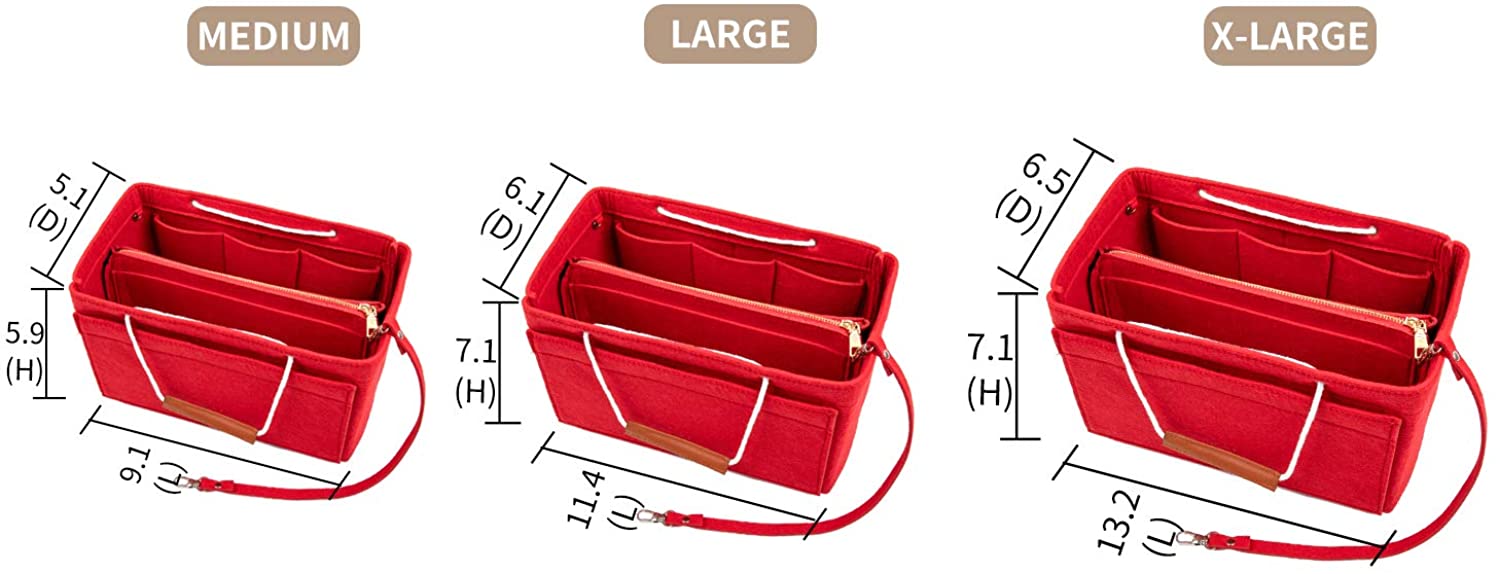 Purse Bag Organizer Insert with Lots of Different Size Spaces Divider Shaper for Speedy Shoulder Hobo Bag Keep Stuff Organized