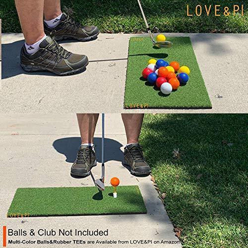 LOVE&PI Residential Golf Mat 12”x24” Practice Hitting Mat with Rubber Tee Holder and Plastic Tees for Home Use, Backyard, Outdoor - JOY2ESpree