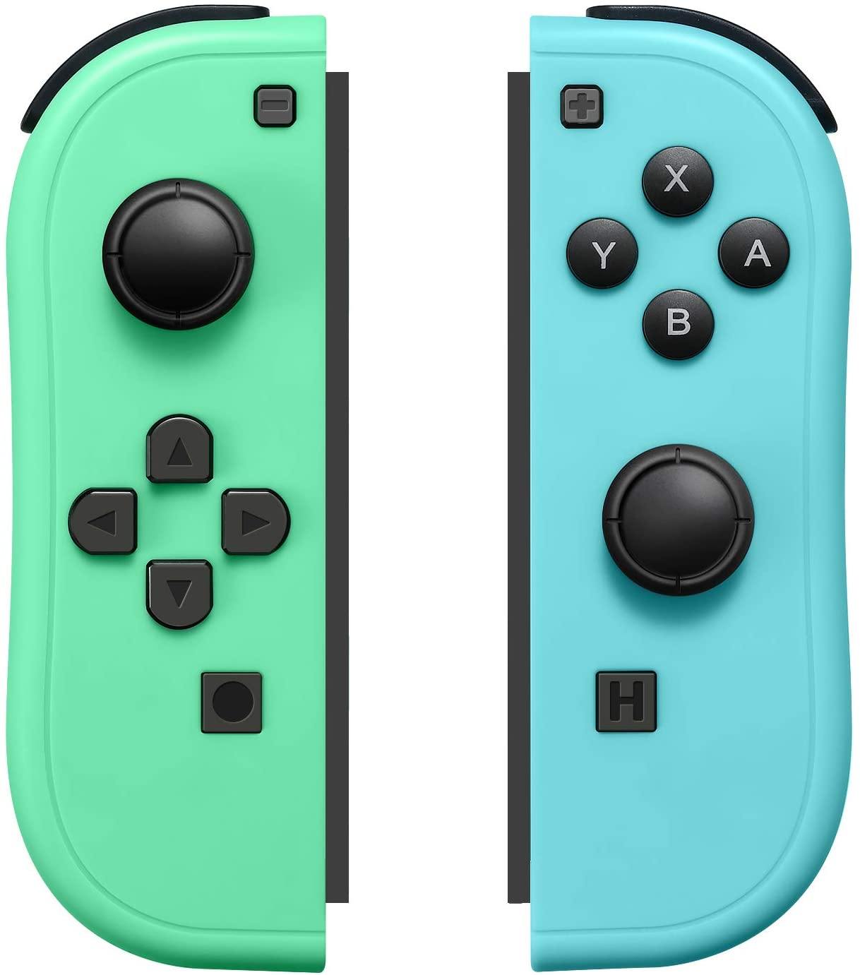 Joy-Pad Controller Compatible with Switch,Left and Right Controllers with Straps Support Wake-up Function(Blue and Green) - JOY2ESpree