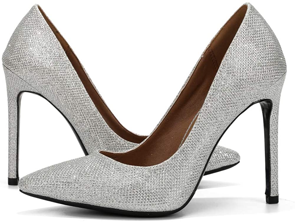 LIURUIJIA Womens Stiletto Pumps Pointed Toe High Heel Slip On Wedding Party Office Shoes 666