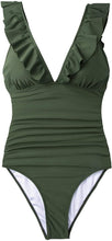 
                        
                          Muat gambar ke penampil Galeri, CUPSHE Women's V Neck One Piece Swimsuit Ruffled Lace Up Monokini
                        
                      