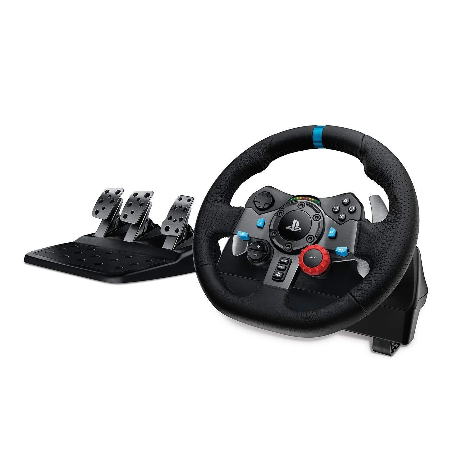 Logitech Dual-Motor Feedback Driving Force G29 Gaming Racing Wheel with Responsive Pedals for PlayStation 5, PlayStation 4 and PlayStation 3 - Black - JOY2ESpree
