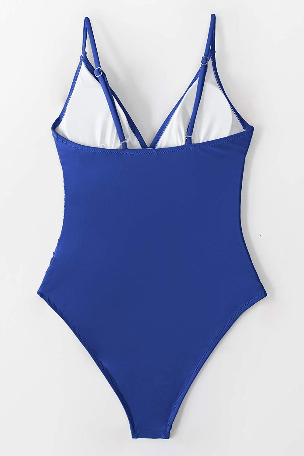 CUPSHE Women's One Piece Swimsuit Tummy Control V Neck Two Piece Bathing Suits - JOY2ESpree