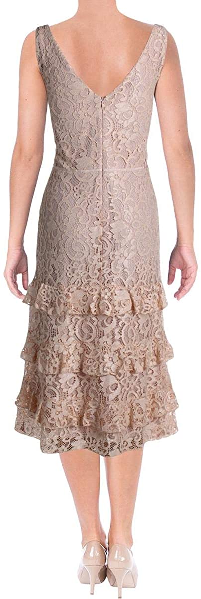 LAUREN RALPH LAUREN Womens Melrosa Lace Midi Cocktail Dress