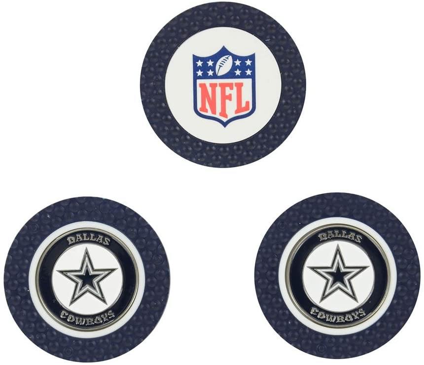 Team Golf NFL Golf Chip Ball Markers (3 Count), Poker Chip Size with Pop Out Smaller Double-Sided Enamel Markers - JOY2ESpree