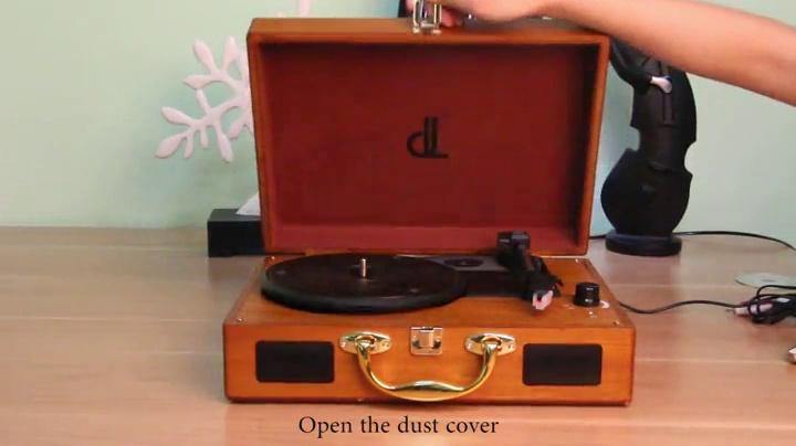 Vinyl Record Player, DLITIME 3-Speed Turntable with Built-in Speakers - JOY2ESpree