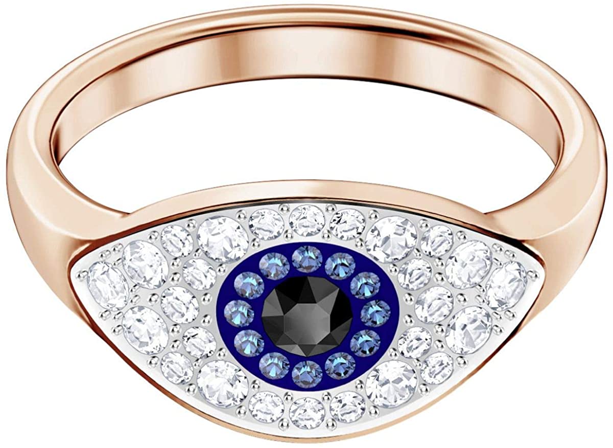 Duo Evil Eye Ring Multi-Colored Rose Gold Plated - JOY2ESpree