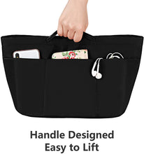 
                        
                          Load image into Gallery viewer, bridawn Nylon Tote Organizer Purse Insert Pocketbook Organizer Insert Handbag Divider with Handles Zipper Closure
                        
                      