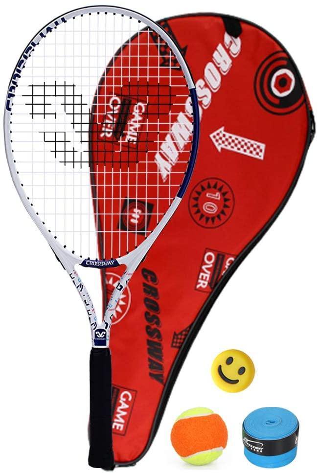 Crossway Sports 23" 25" Junior Tennis Racket 23 Inch 25 Inch Racquet Prestrung Aluminum w/ Youth Foam Training Ball - JOY2ESpree