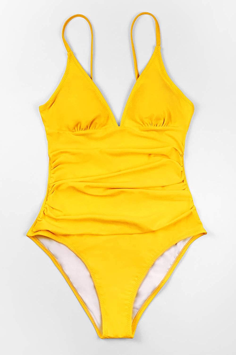 CUPSHE Women's One Piece Swimsuit Tummy Control V Neck Two Piece Bathing Suits - JOY2ESpree