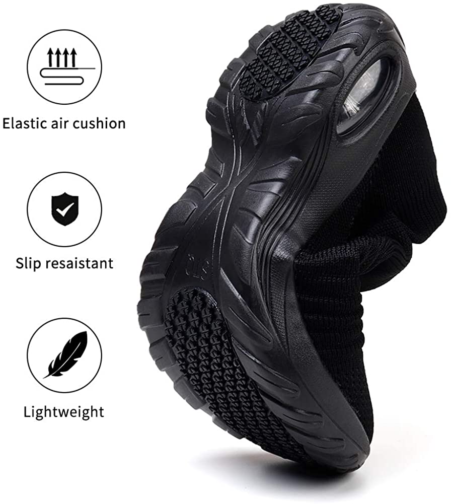 STQ Slip On Breathe Mesh Walking Shoes Women Fashion Sneakers Comfort Wedge Platform Loafers