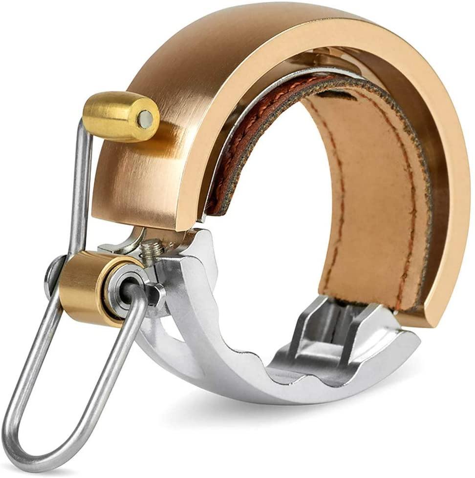 Knog Oi Bike Bell - Original & Luxe Styles, Built in Cable-Clip, Adult/Youth Bicycle Bell (Black, Copper, Brass, Aluminum)