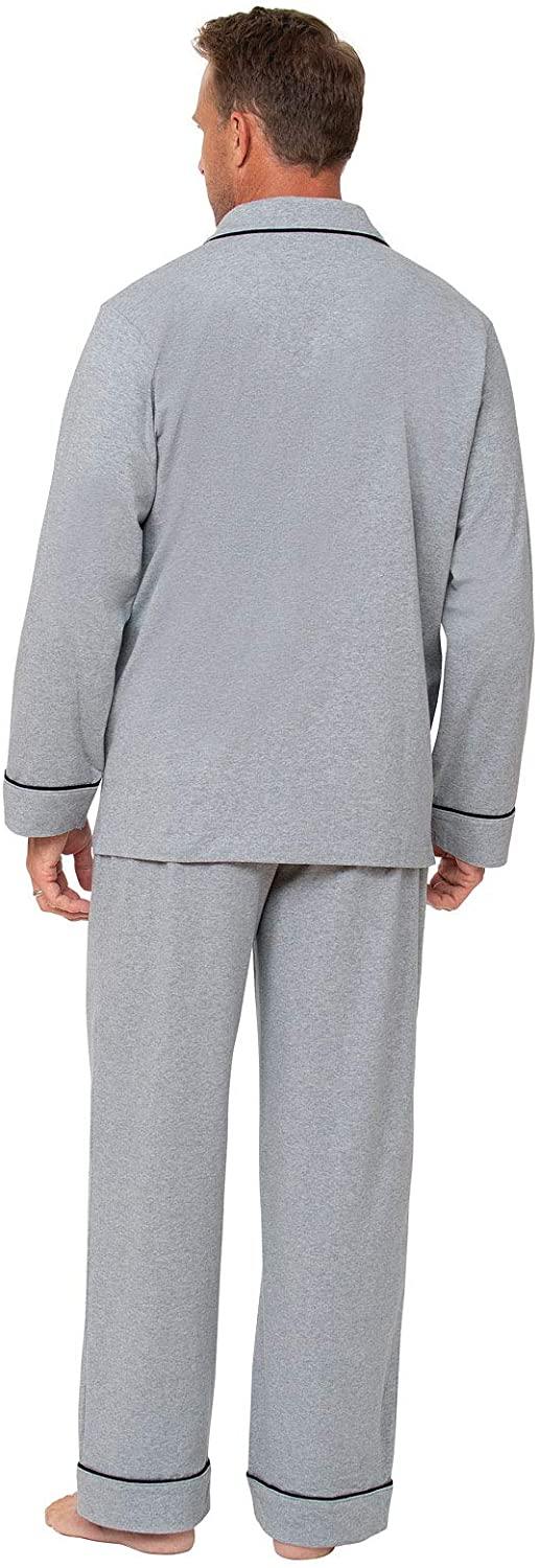 PajamaGram Classic Mens Pajamas Cotton - Men Pajamas Set