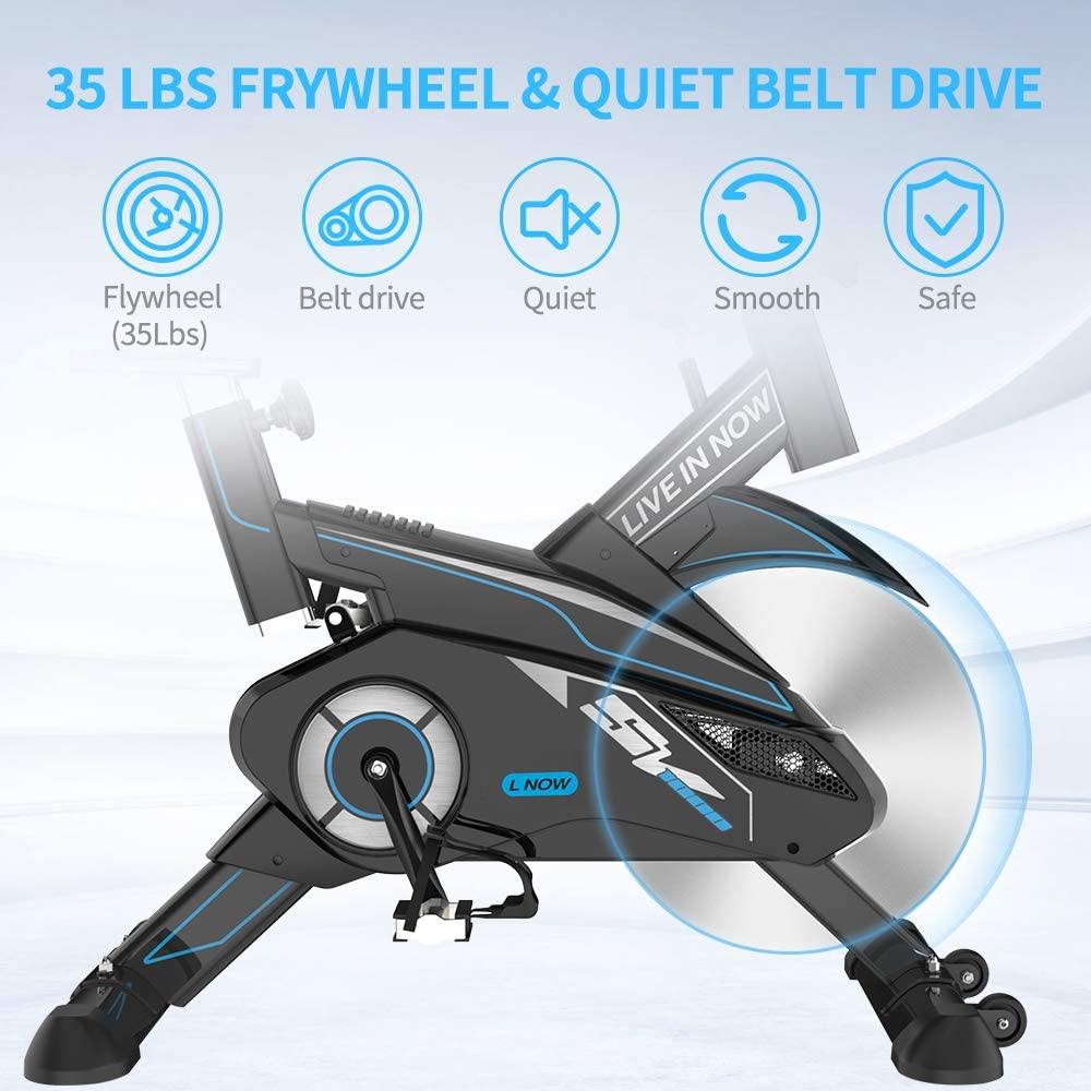 pooboo Exercise Bike, Indoor Cycling Bike Stationary Belt Drive - JOY2ESpree