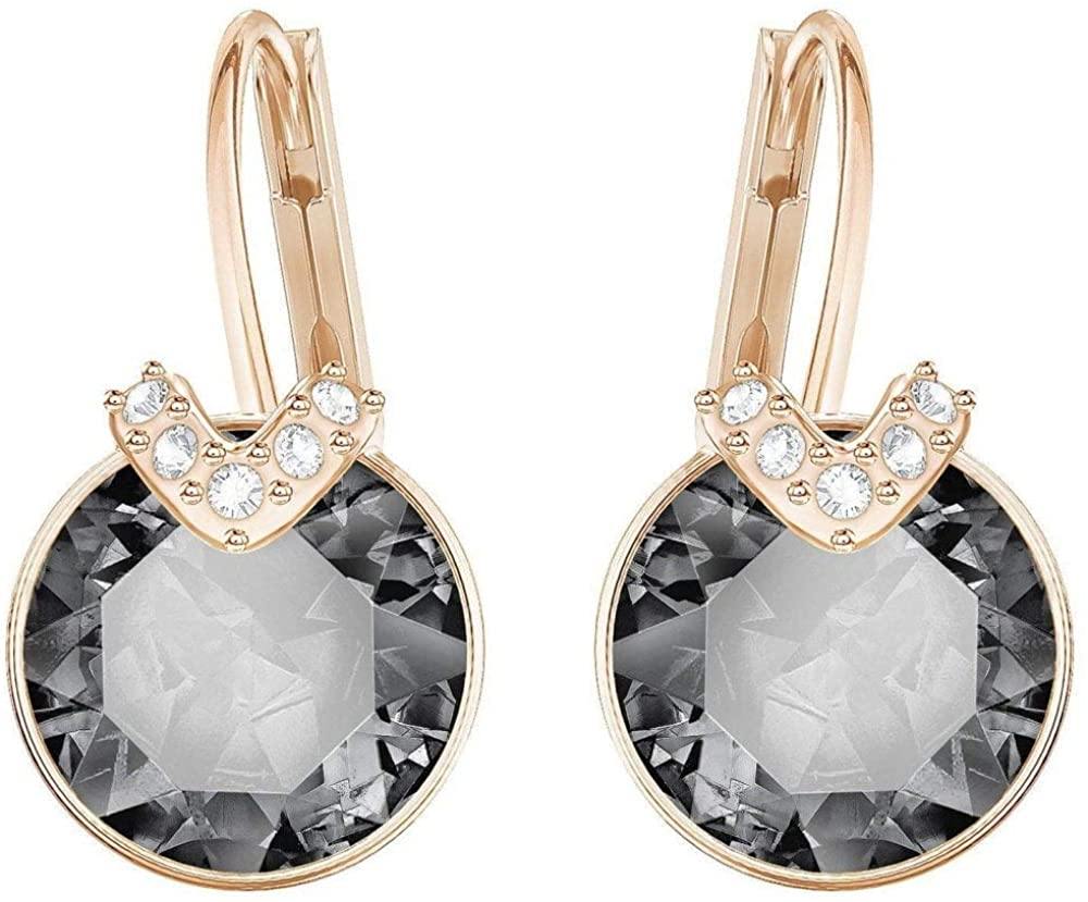 SWAROVSKI Women's Bella V Crystal Earrings Collection, Gray Crystals, Pink Crystals, Clear Crystals - JOY2ESpree