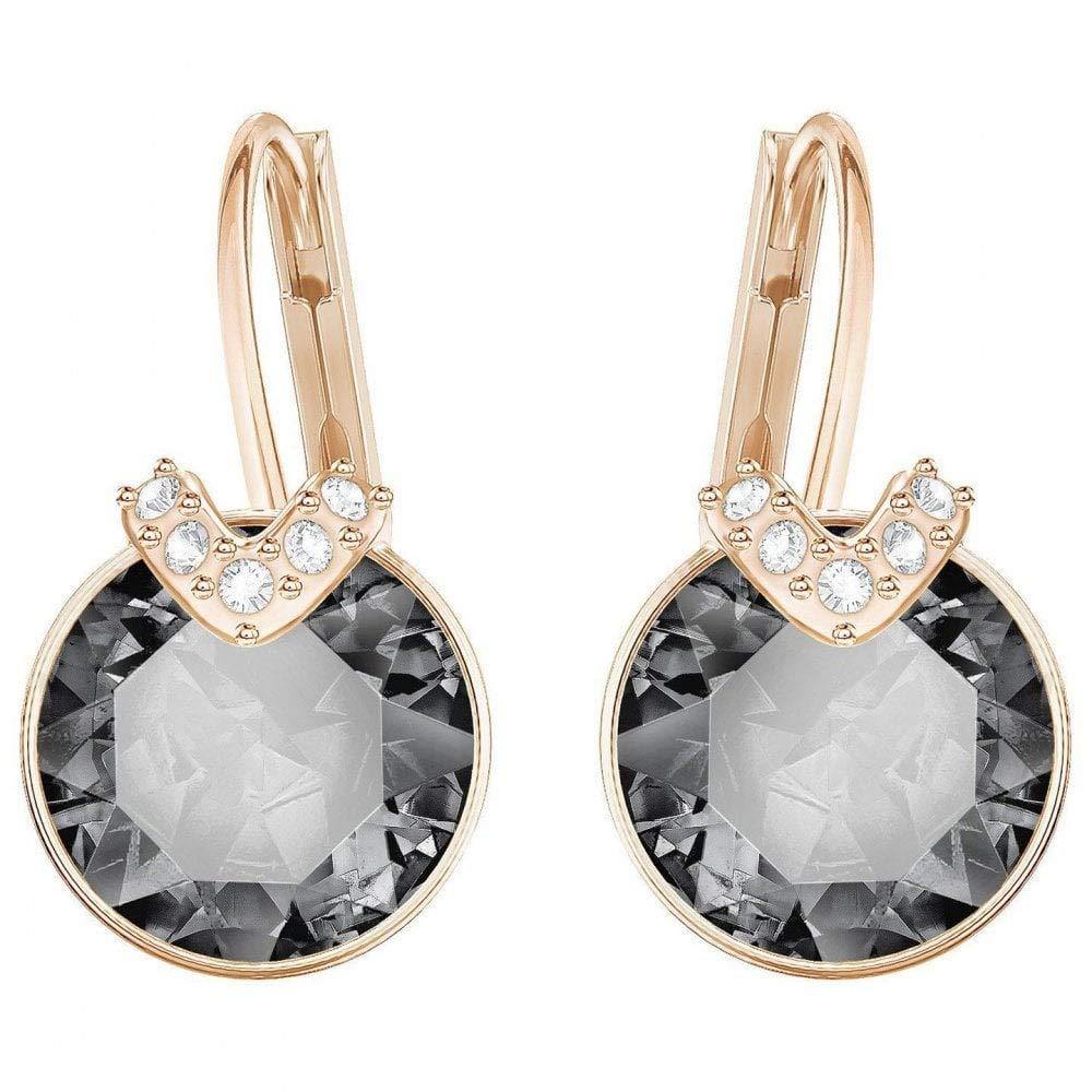 SWAROVSKI Women's Bella V Crystal Earrings Collection, Gray Crystals, Pink Crystals, Clear Crystals - JOY2ESpree