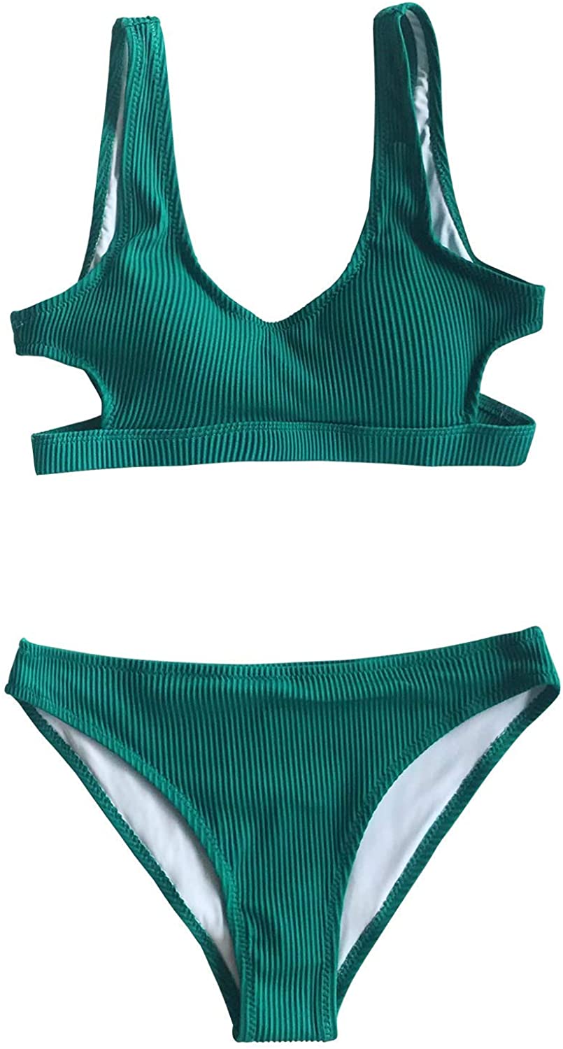 CUPSHE Women's Bikini Swimsuit Cutout Low Waist Two Piece Bathing Suit